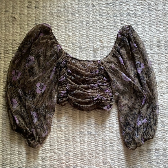 Free People Lilia Top In Olive Combo - Picture 3 of 5